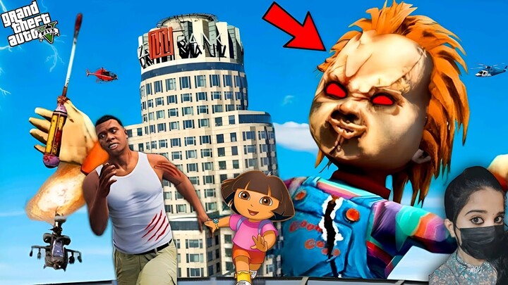 Shinchan as Chucky Doll | Franklin Tries to Save Shinchan - GTA 5