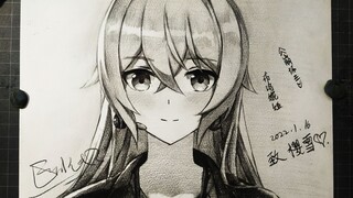 【手绘】200分钟画出布洛妮娅！(游戏大鸭鸭）！鸭鸭的笑容就由我来守护！！你见过这么可爱的鸭鸭吗？！！至樱雪雨落！《崩坏3》