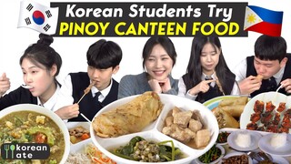 Korean High Schoolers try Filipino Canteen Food for the First Time! | Korean Ate