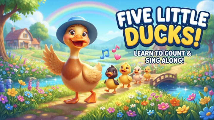 小鸭子历险记 Five Little Ducks 经典英文儿歌 ｜ 超萌3D动画，宝宝学数数与英文启蒙
