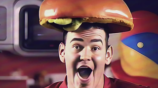 Iklan burger yang dihasilkan AI