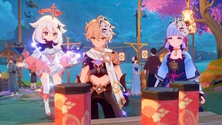 Genshin Impact 2.0 - Ayaka, Aether & Paimon go to an Inazuma Festival