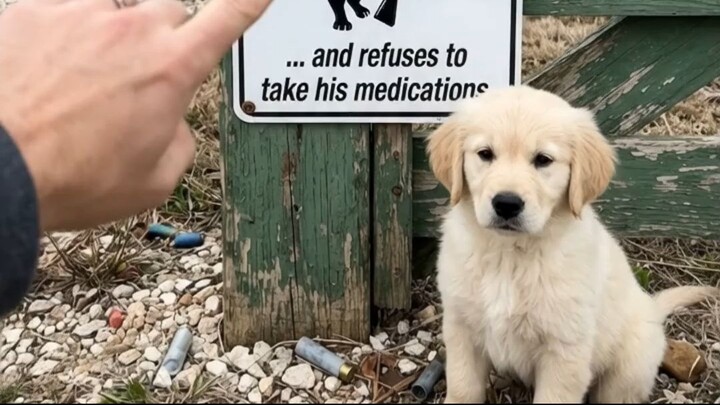 cute dog with funny sign