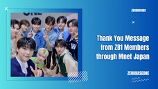 [INDO SUB] Thank You Message from ZB1’s Members through Mnet Japan