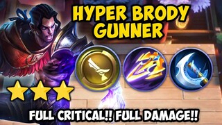 HYPER BRODY ⭐⭐⭐  GUNNER !! FULL CRITICAL & DAMAGE!! MAGIC CHESS COMBO TERKUAT 2022