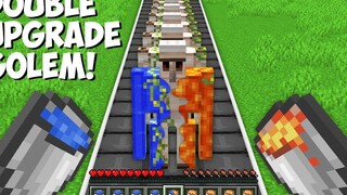 ฉันใช้ BUCKET OF LAVA และ WATER LIQUID เพื่ออัปเกรด GOLEM ใน Minecraft! ลาวา vs น้ำ !