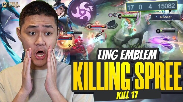 LING EMBLEM KILLING SPREE KILL 17 PERFECT GAMEPLAY + ROTASI ! - Mobile Legends