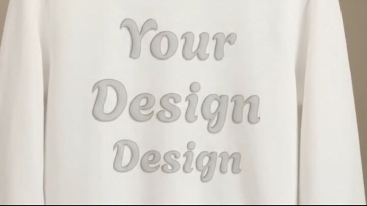 Crewneck Sweatshirt — Custom Your Design Embroidered-Style Fleece Pullover