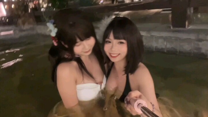 She’s so cute!!!! Happy hot spring cuddles with Yabao.