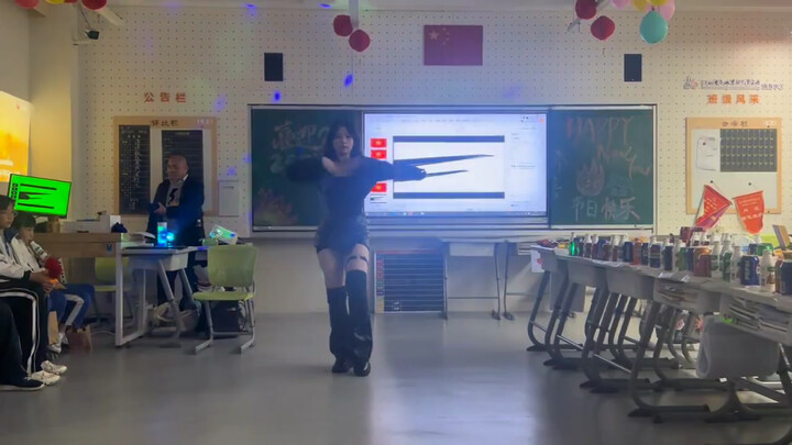 Junior high school girls dancing at the New Year’s Eve gala