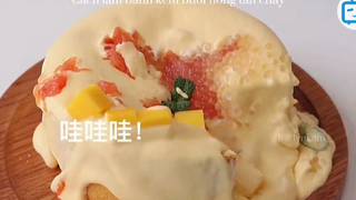 Cách làm kem bưởi hồng tan chảy #food