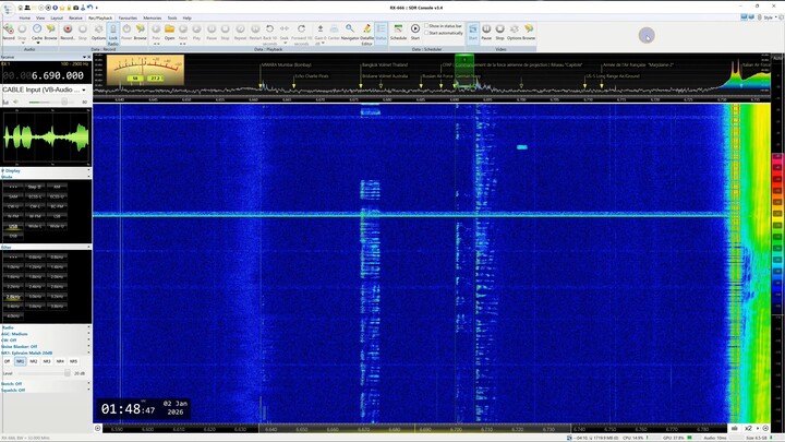 6690 Khz  -Arabic speaking freedom fighters. Military ABC codes are being tried