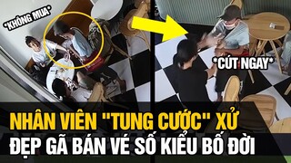 Quấy rối khách, nữ nhân viên TUNG CƯỚC  xử đẹp gã bán vé số kiểu ĐỐ ĐỜI khiến dân mạng thán phục !