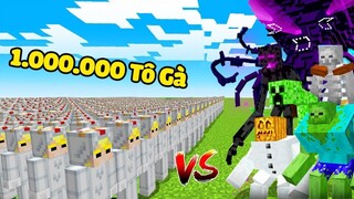 TÔ GÀ THỬ THÁCH 24H CHO 1 TRIỆU TÔ GÀ CHIẾN ĐẤU VỚI QUÁI VẬT HUYỀN THOẠI TRONG MINECRAFT