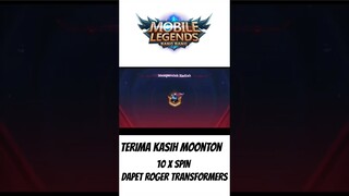 Terima kasih moonton 10 kali spin dapet skin Transformers🙏 #mlbb mlbb #video #shorts #mobilelegends