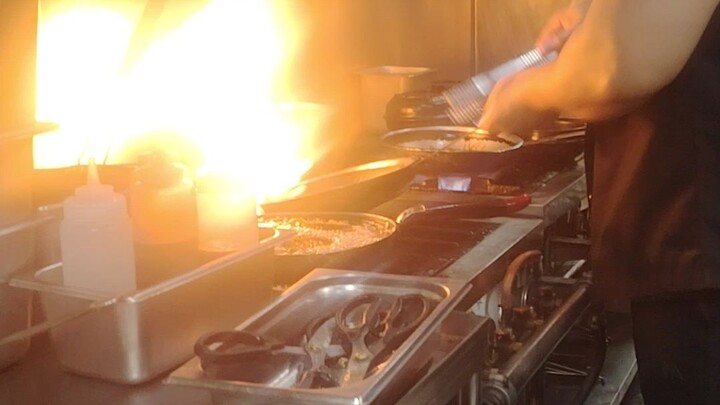 Cook grill meat