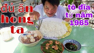 Mâm cơm khủng ,dọn bằng chén dĩa của Ông nội năm 1965 l Tâm Chè Vĩnh Long