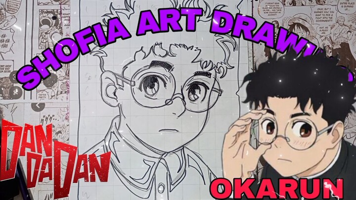 drawing okarun dari anime Dan da dan