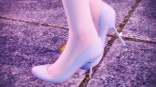 This time it’s white high heels｜White & Blue Porcelain MMD