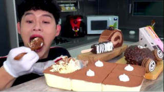 mukbang bánh  kem socola ngon #asmr #mukbang