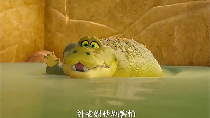 The boy accidentally fell into the crocodile pond, but the crocodiles didn't try to eat him.