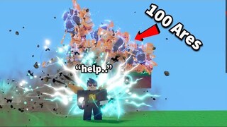 1v100 Against ARES Kits.. 💀 (Roblox Bedwars UPDATE)