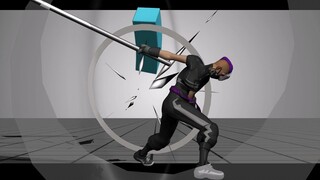 Combo animation practice: Stick·Five Combos·One [Multi-view Editing Version] 60F