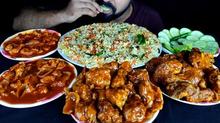 VEG FRIED RICE, CHILI CHICKEN, CHICKEN MANCHURIAN, CHICKEN WINGS MASALA ASMR MUKBANG| #LiveToEATT