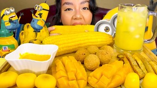 🍌YELLOW FOOD MUKBANG 🍋| CORN, BANANA, MANGO, MOCHI | COLLAB WITH @Mayrise ASMR ✨