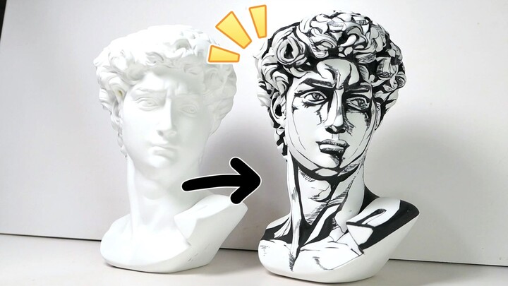 A plaster statue of David is JOJO-ized, a fake Araki line? Let's just call it JOJO-ized~