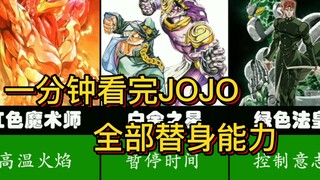 一分钟看完JOJO主角团的替身能力！