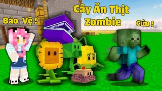 MỀU THỬ THÁCH CHẾ TẠO CÂY HOA CHIẾN ĐẤU VỚI ZOMBIE TRONG MINECRAFT*MỀU CÓ HOA QUẢ BẢO VỆ KHỎI ZOMBIE