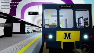 Riding the Tyne and Wear Metro from Jesmond to Gateshead in ROBLOX