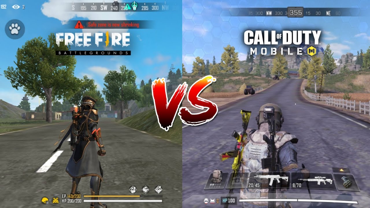 Confira a comparação entre os jogos Call of Duty e Free Fire