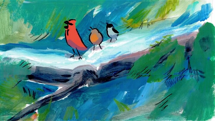 Gambar animasi lukis tangan dengan kuas seperti ini benar-benar menenangkan hati‼️ Nonton selesai, r