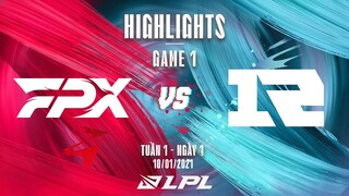 [Highlights] FPX vs. RNG - Game 1 | Tuần 1 Ngày 1 | LPL Mùa Xuân 2022