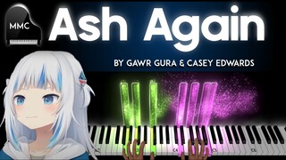 Ash Again by Gawr Gura & Casey Edwards  piano cover + sheet music + lyrics
