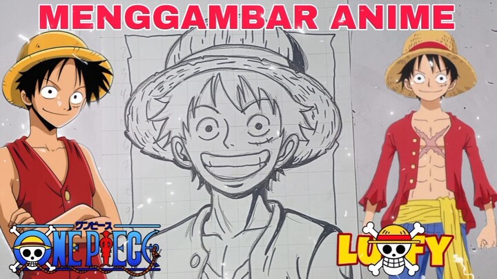 menggambar Luffy dari anime one piece