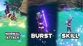 Kuki Shinobu Gameplay Elemental Skill, Burst, Normal & Charged Attack Genshin Impact 2.7