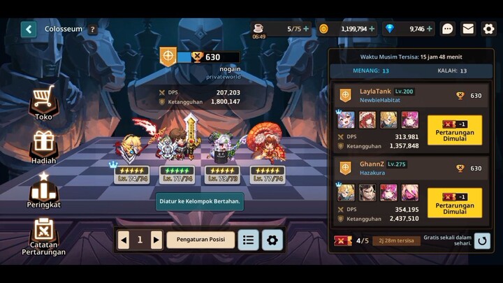 3 tank in coloseum rank gold - guardian tales