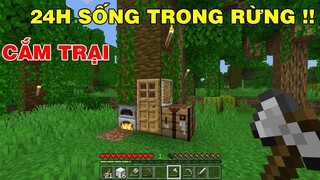 Mình Đã Cắm Trại 24 Giờ | Sinh Tồn Trong Rừng Sâu Nhiệt Đới | Trong MINECRAFT..!!