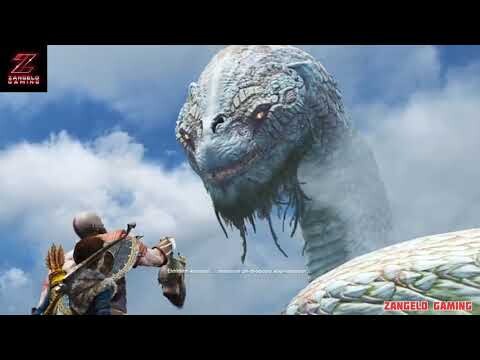 GOD OF WAR 4 PS4 PRO ALL WORLD SERPENT SCENE HD.