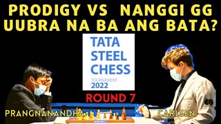 BINIGLA SA OPENING! Tata Steel Chess Masters 2022 Pragnanandha vs Carlsen Round 7