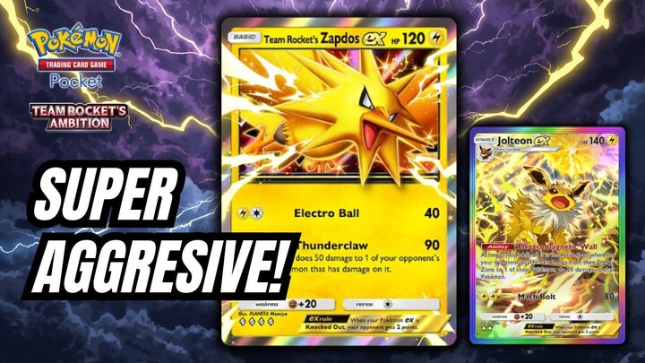 SUPER AGGRESSIVE Lightning Deck! Team Rocket’s Zapdos ex + Jolteon ex | Pokemon TCG Pocket