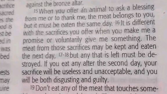 Daily Verse.   Leviticus 7:15-18