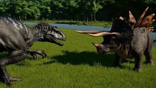 Indominus Rex vs Triceratops, Stegoceratops, Torosaurus, Pentaceratops, Styracosaurus, Chasmo & Sino