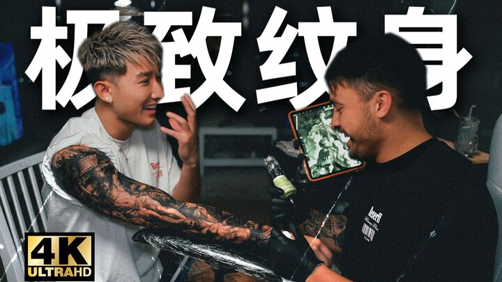 【رحلة في أمريكا EP.10】أحد أفضل فناني أمريكا الشمالية يبدع: وشم ساقي المزهر في 100 ساعة!!!