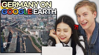 Korean Teen Visited Germany in GOOGLE EARTH for the First Time! (& German Guy)