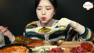 Sushi bò sống siêu to, udon kimchi, thịt heo chiên xù 3 #amthuc