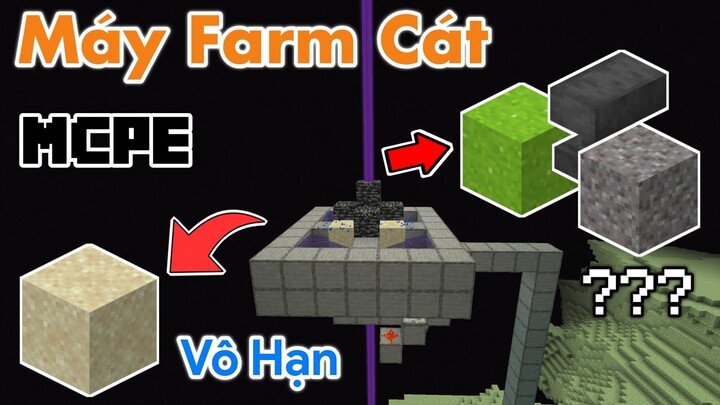 Cách Làm Máy Farm Cát Trong Minecraft PE | Farm Được Sỏi / Farm Cái Đe | Gravity Block Farm MCBE